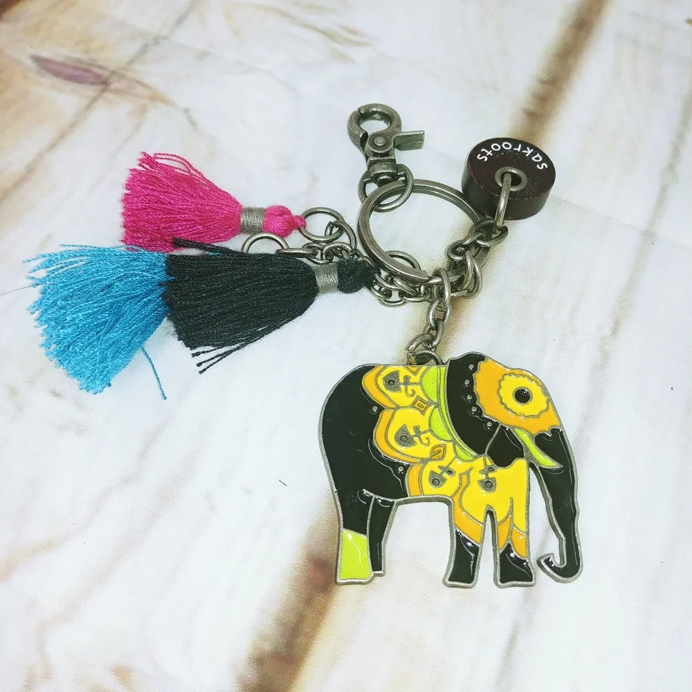 Sakroots Elephant Tassel Key Chain